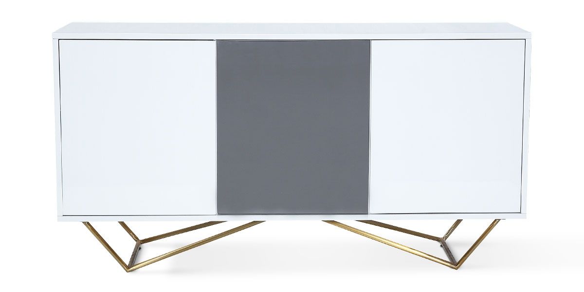 Buffet_laqué/acier_JAZZ_-_Blanc/Gris/Gold_1_LaMaisonDuCanapé