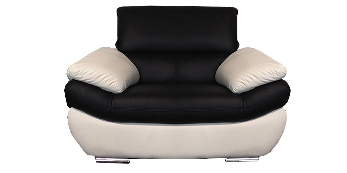 Fauteuil_en_cuir_noir_et_blanc_ROSY_1_LaMaisonDuCanapé