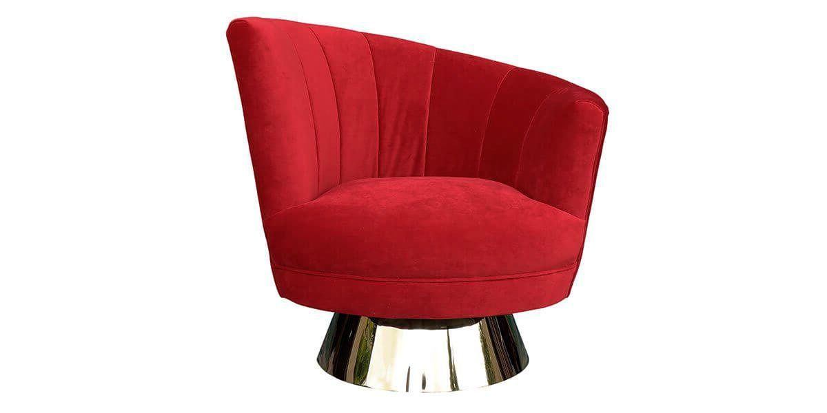 Fauteuil_pivotant_en_velours_côté_droit_MIRO_-_Rouge_1_LaMaisonDuCanapé