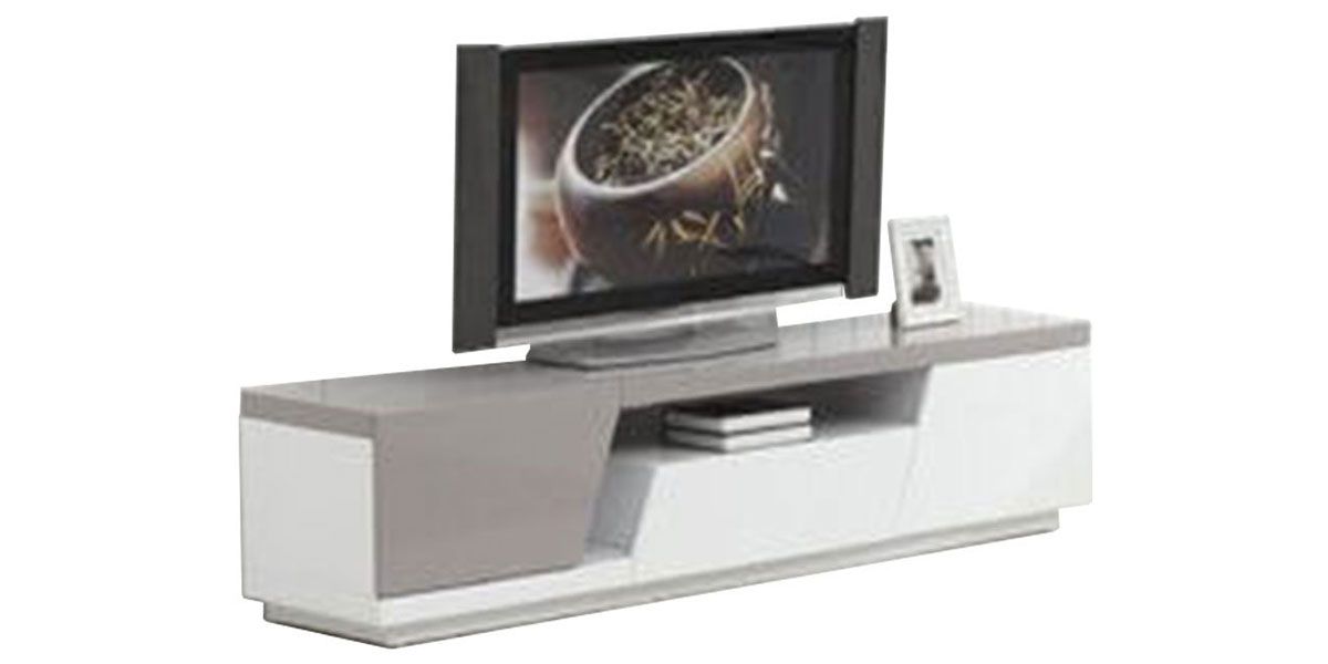 Meuble_TV_laqué_SIANA_-_Blanc_/_Taupe_1_LaMaisonDuCanapé
