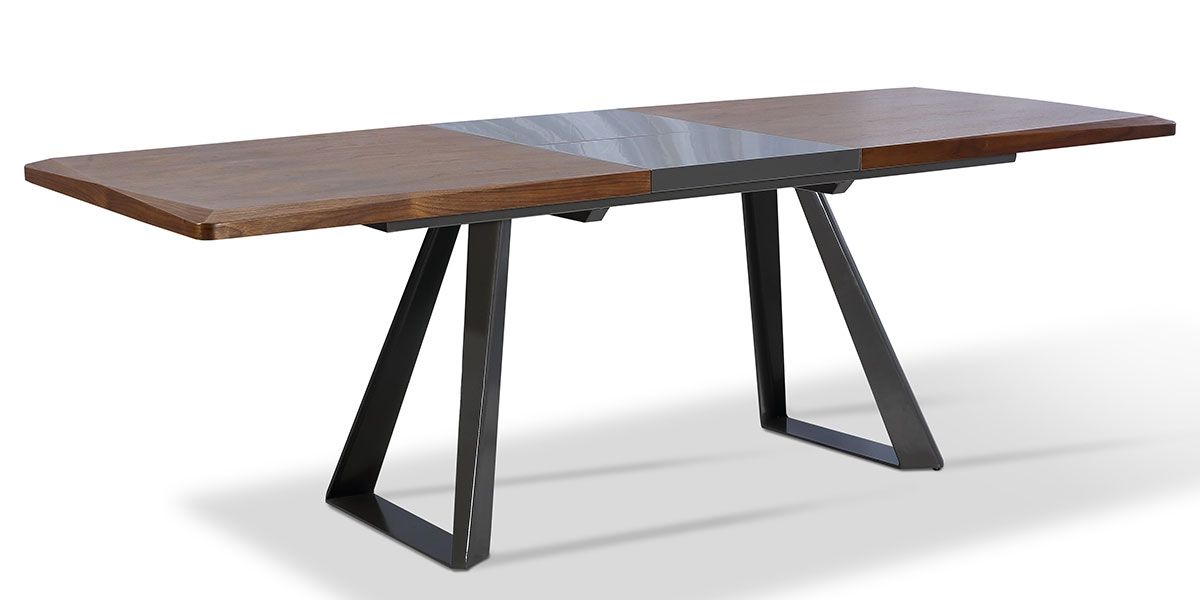 Table_à_manger_extensible_bois/laqué_PUNE_-_Noyer/Gris_4_LaMaisonDuCanapé