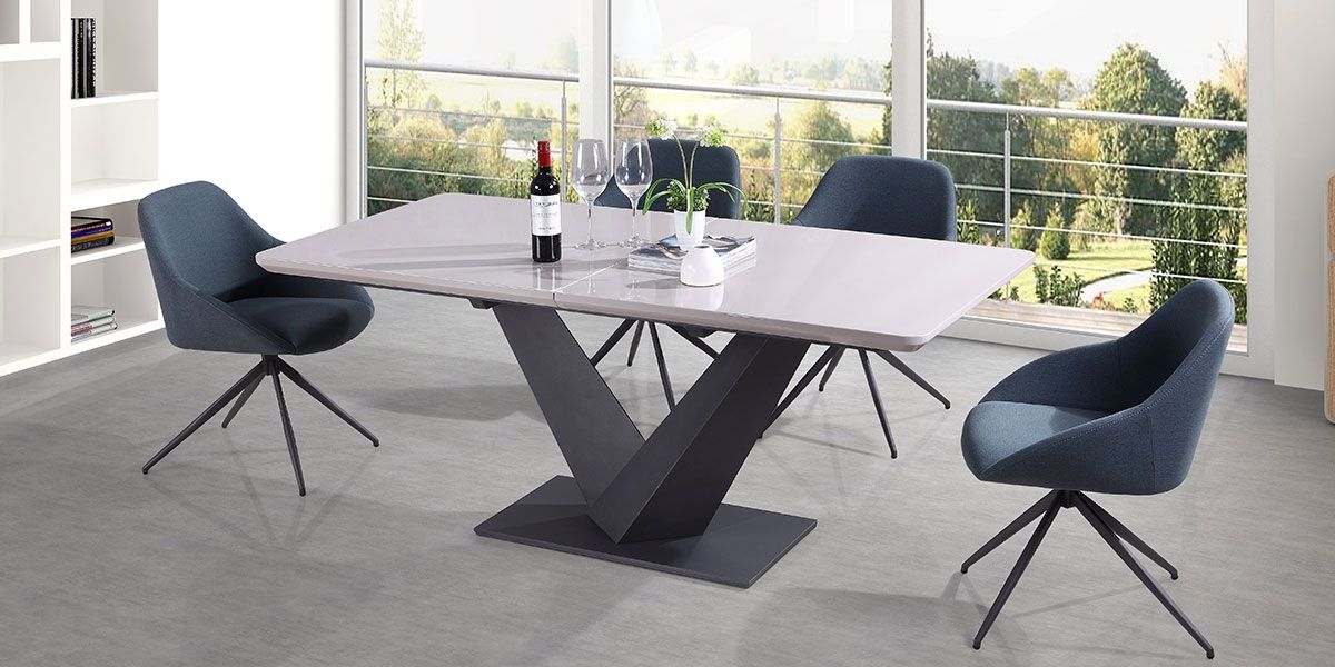 Table_à_manger_extensible_laqué_KLOE_-_Beige/Gris_2_LaMaisonDuCanapé