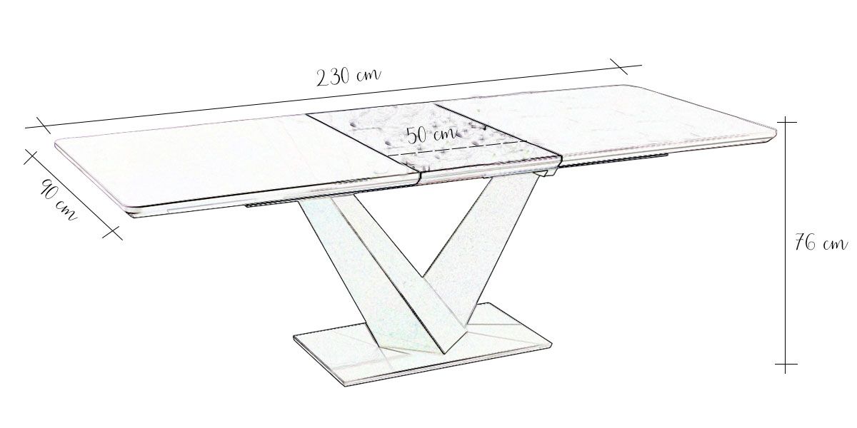 Table_à_manger_extensible_laqué_KLOE_-_Beige/Gris_4_LaMaisonDuCanapé
