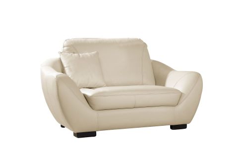 Fauteuil en cuir beige JULIETTA