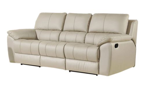 Canapé relaxation 3 places en cuir beige GIORGINA