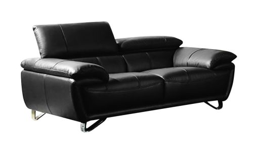 Salon en cuir noir BAYA
