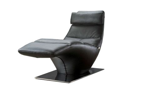 Chaise longue Cuir DINA - Noir