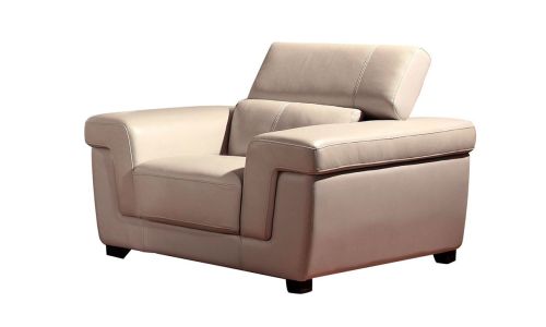 Fauteuil en cuir beige EVASION