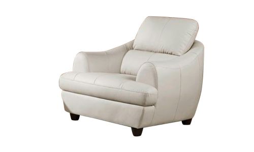 Fauteuil en cuir blanc MONA
