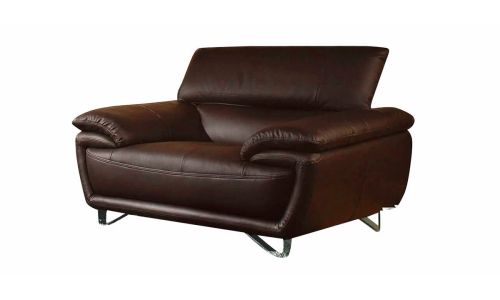 Fauteuil en cuir prestige marron BAYA