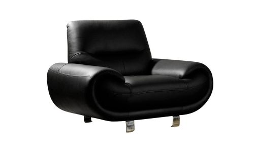 Fauteuil en cuir supérieur noir ANGIE