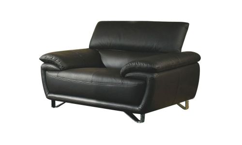 Fauteuil en cuir noir BAYA