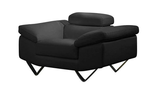 Fauteuil en cuir supérieur noir MAGNOLIA